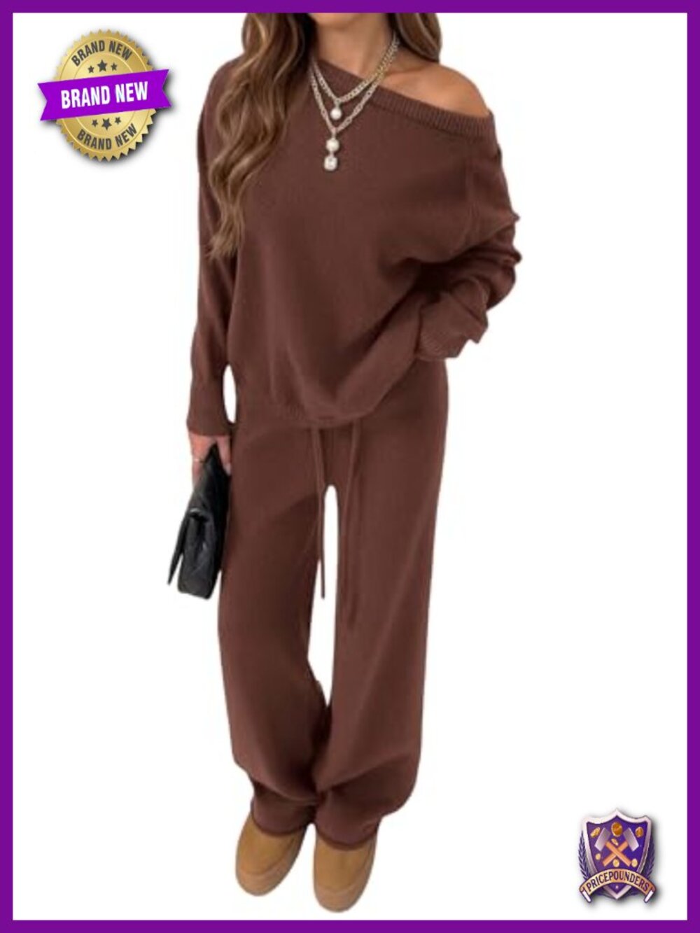 Two Piece Lounge Set Oversized Sweater Wide Leg Pants Travel Casual Outfit